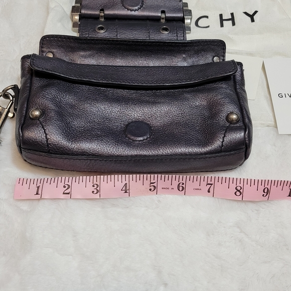 NIB AUTHENTIC GIVENCHY MINI CLARABELLA WRISTLET POUCH IN GUN METAL SILVER - Picture 13 of 17